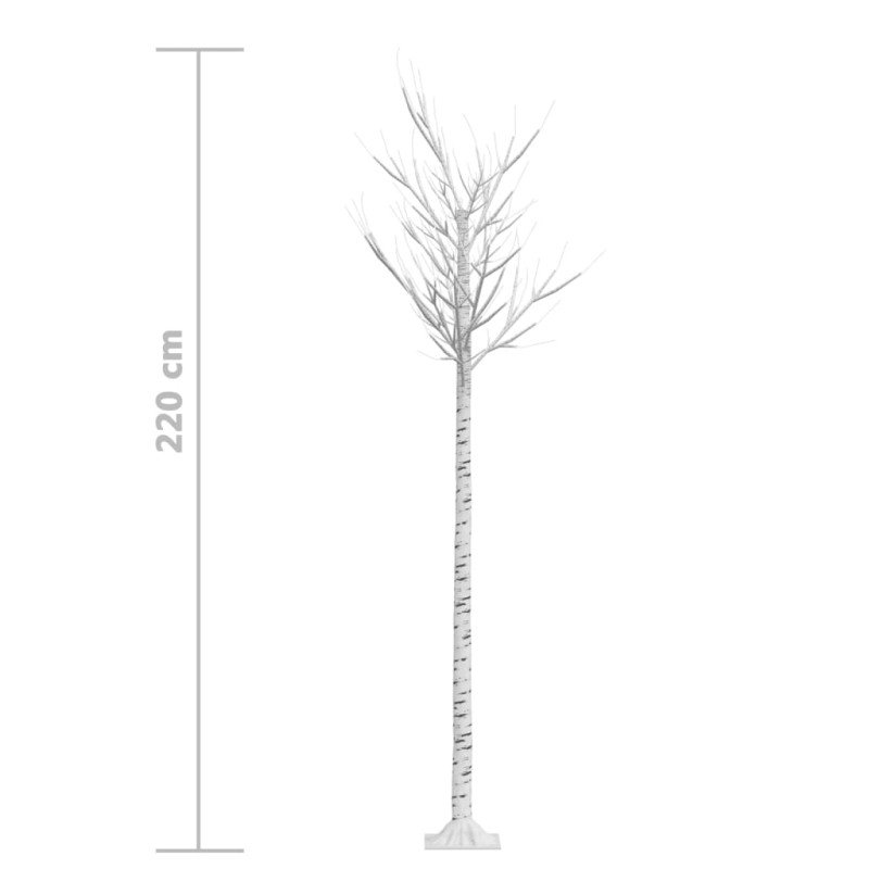 vidaXL Vianočný stromček/vŕba 200 LED 2,2 m studená biela dovnútra/von