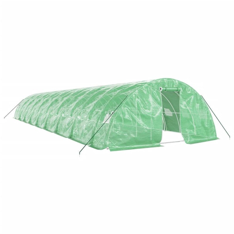 vidaXL Fóliovník s oceľovým rámom zelený 90 m² 18x5x2,3 m