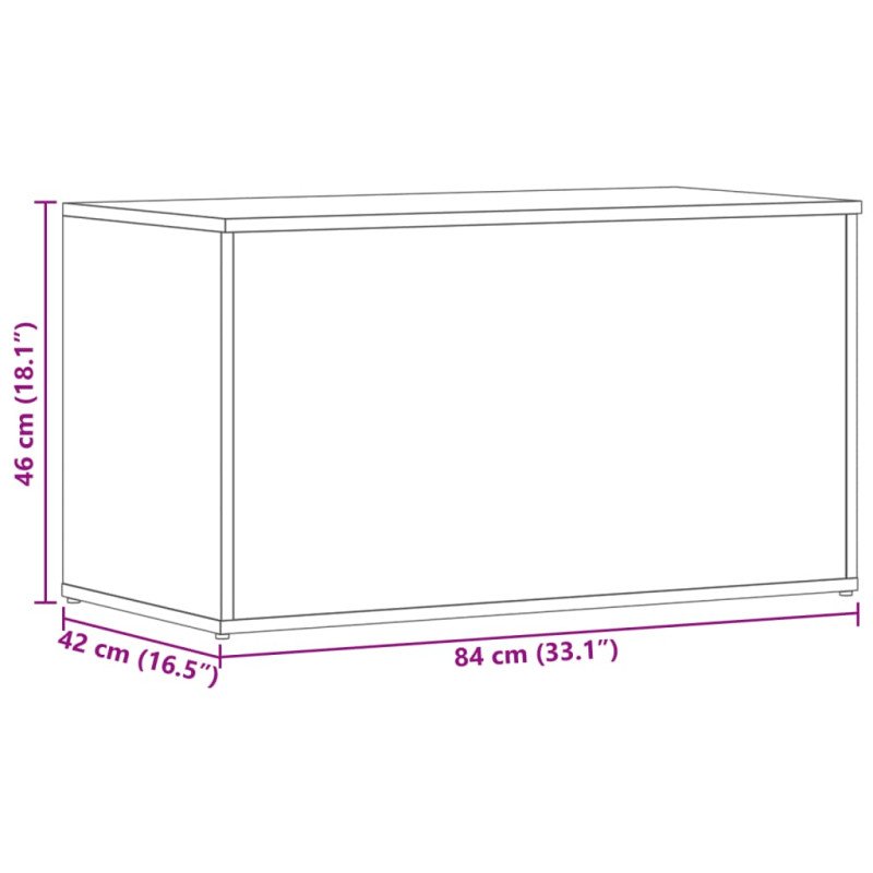 vidaXL Úložná truhlica hnedý dub 84x42x46 cm spracované drevo