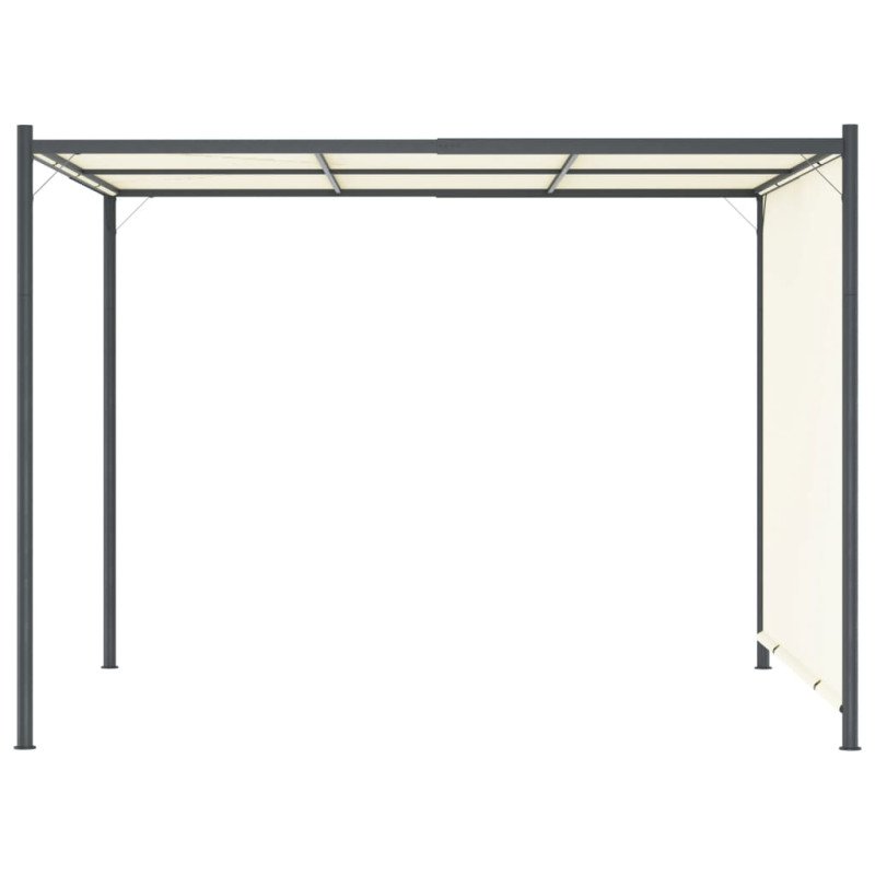 vidaXL Pergola s nastaviteľnou strechou krémovo-biela 3x3 m oceľová 