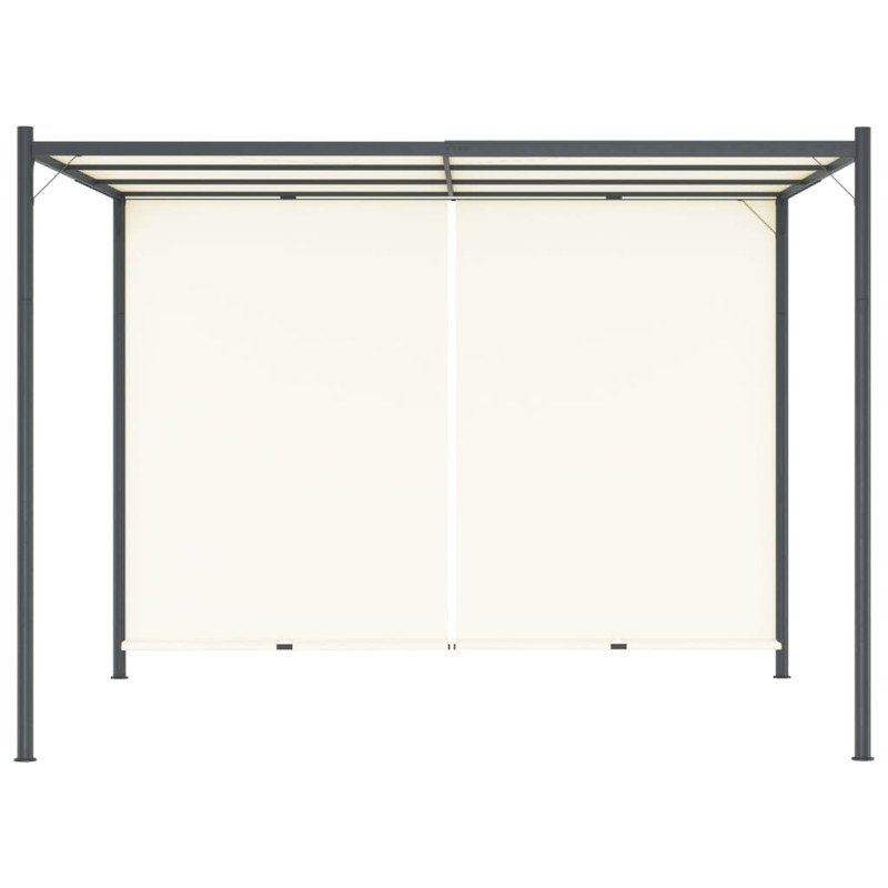vidaXL Pergola s nastaviteľnou strechou krémovo-biela 3x3 m oceľová 