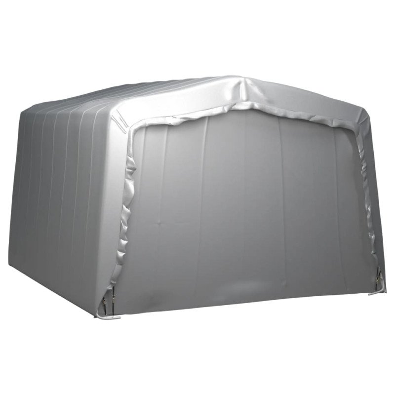 vidaXL Úložný stan 370x370 cm oceľový sivý
