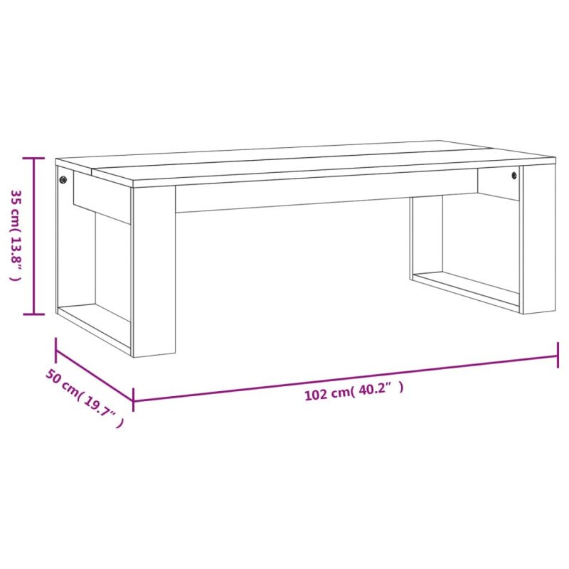 vidaXL Konferenčný stolík betónový sivý 102x50x35 cm kompozitné drevo