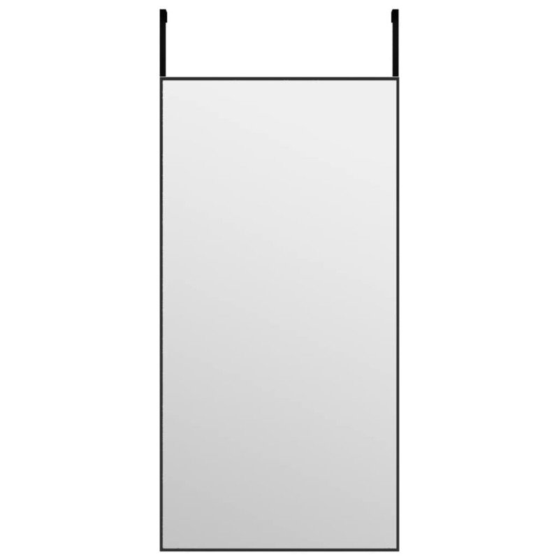 vidaXL Zrkadlo na dvere čierne 40x80 cm sklo a hliník