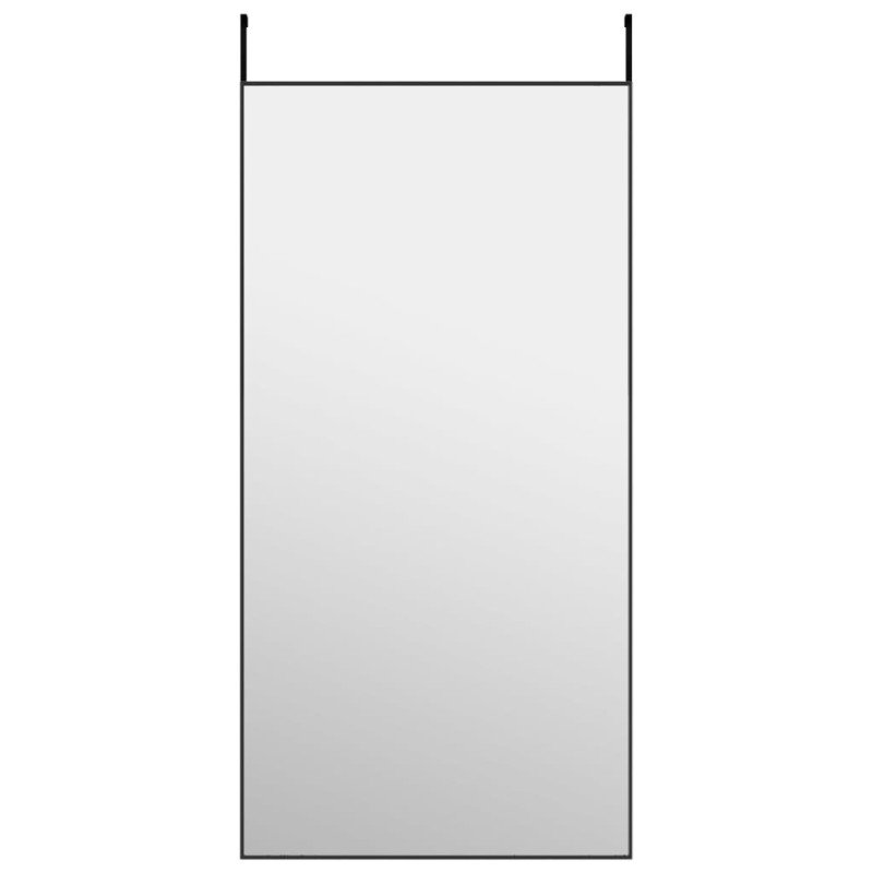 vidaXL Zrkadlo na dvere čierne 50x100 cm sklo a hliník