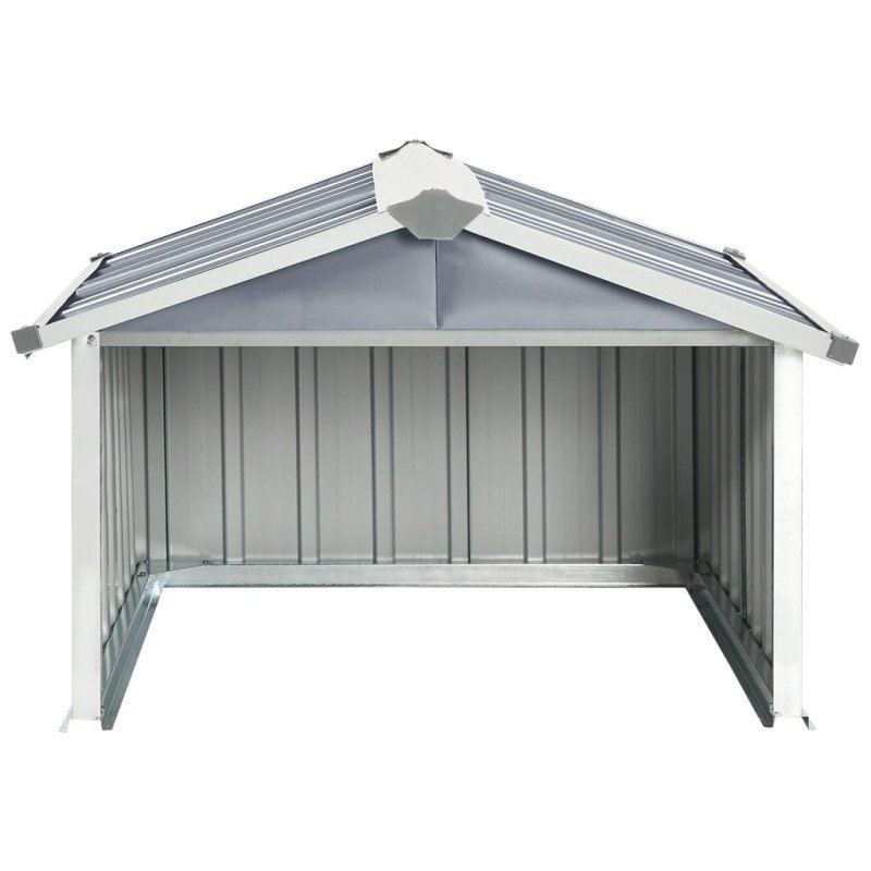 vidaXL Prístrešok na robotickú kosačku 92x97x63 cm oceľový sivý
