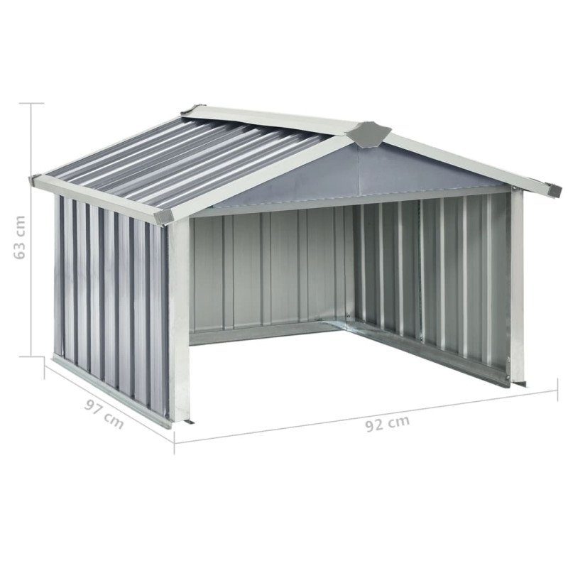 vidaXL Prístrešok na robotickú kosačku 92x97x63 cm oceľový sivý