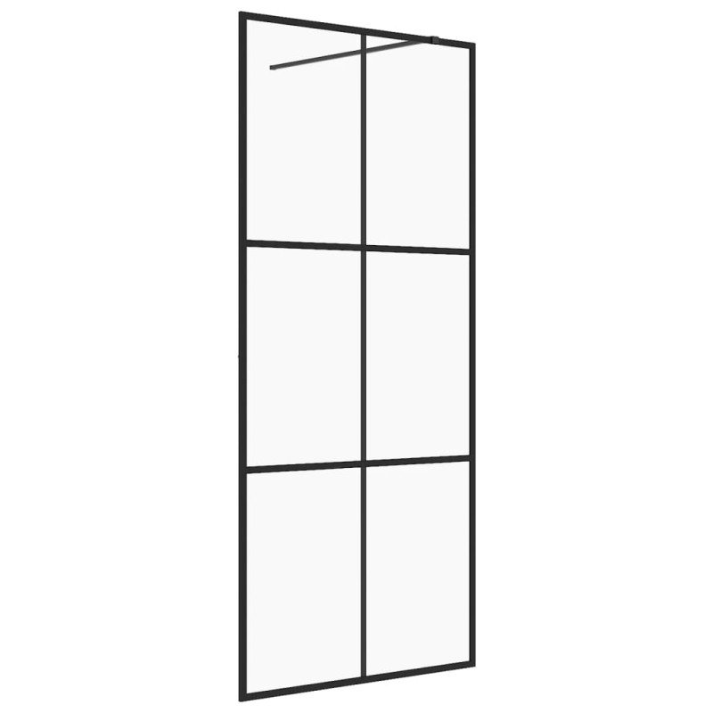 vidaXL Sprchová zástena z priehľadného ESG skla 80x195 cm čierna