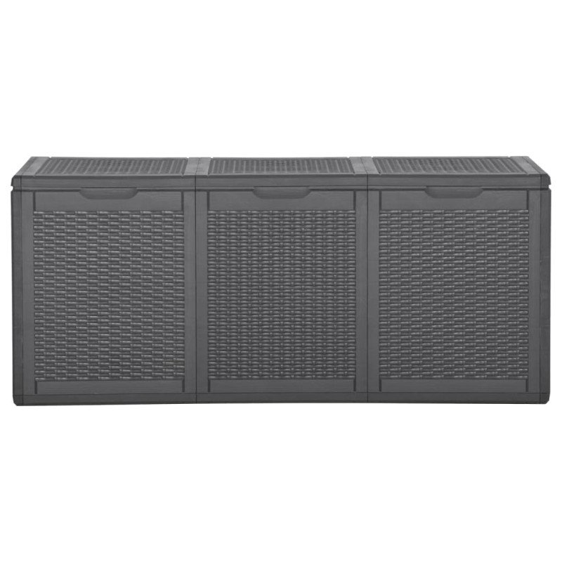 vidaXL Záhradný úložný box 270 l, čierny, PP ratan