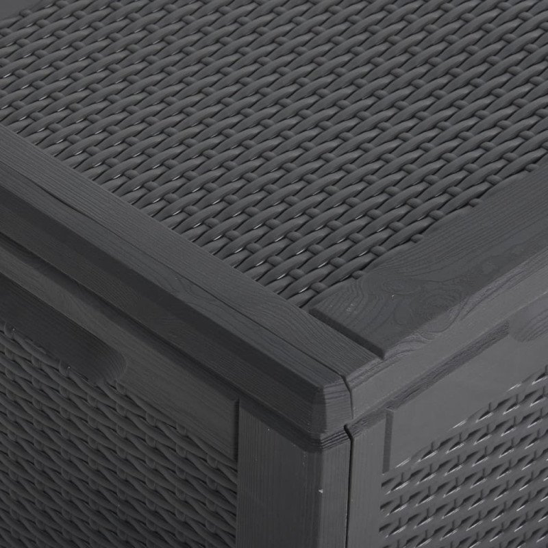 vidaXL Záhradný úložný box 270 l, čierny, PP ratan