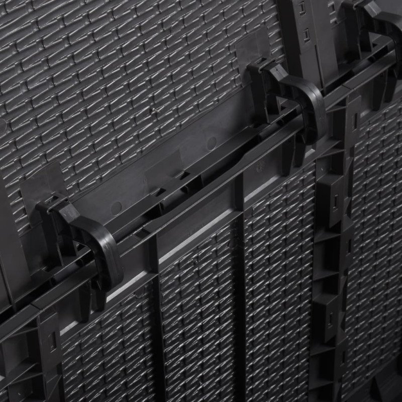 vidaXL Záhradný úložný box 270 l, čierny, PP ratan