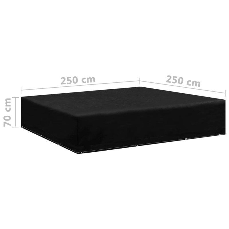 vidaXL Ochranné obaly na záhradný nábytok 2 ks 250x250x70 cm 12 očiek