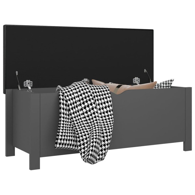 vidaXL Úložný box s vankúšom sivá 105x40x45 cm drevotrieska 