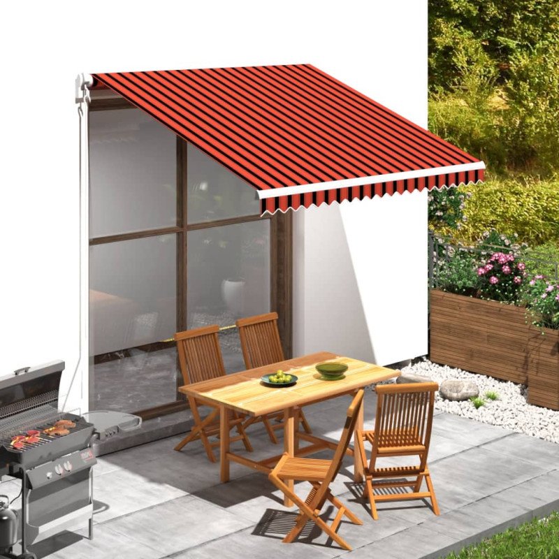 vidaXL Tieniaca plachta na markízu, plátená, oranžovo hnedá 300x250 cm