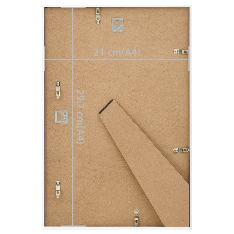 vidaXL Fotorámiky na stenu alebo stôl 3 ks biela 21x29,7 cm MDF