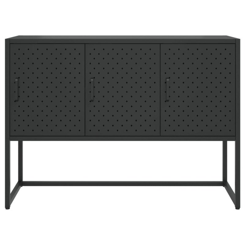 vidaXL Komoda čierna 105x35x75 cm oceľ