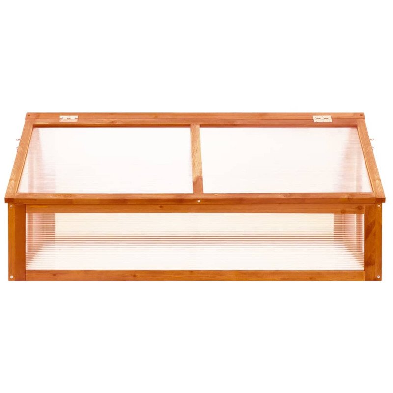 vidaXL Skleník hnedá 114x80x50 cm jedľové drevo