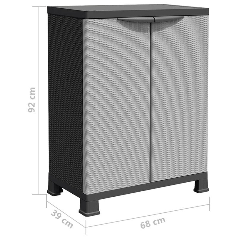 vidaXL Plastová skrinka 68x39x92 cm ratanový dizajn