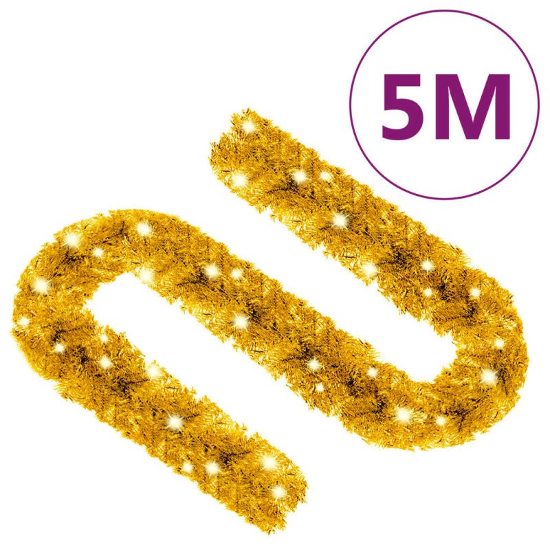 vidaXL Vianočná girlanda s LED svetielkami 5 m zlatá