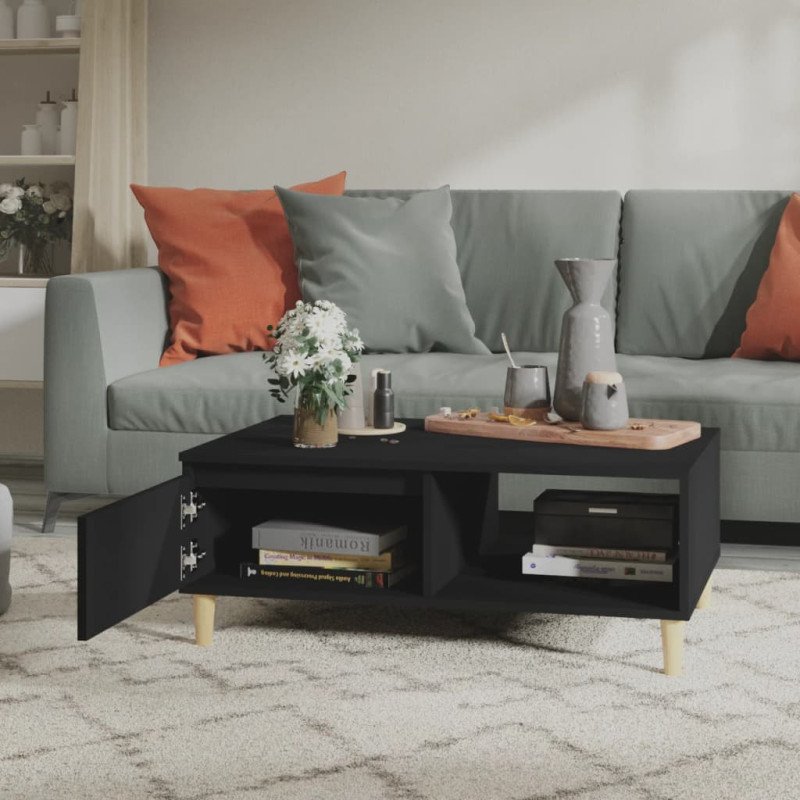 vidaXL Konferenčný stolík čierny 90x60x35 cm drevotrieska