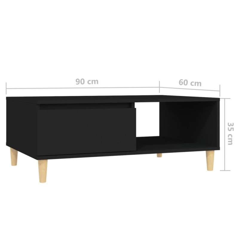 vidaXL Konferenčný stolík čierny 90x60x35 cm drevotrieska