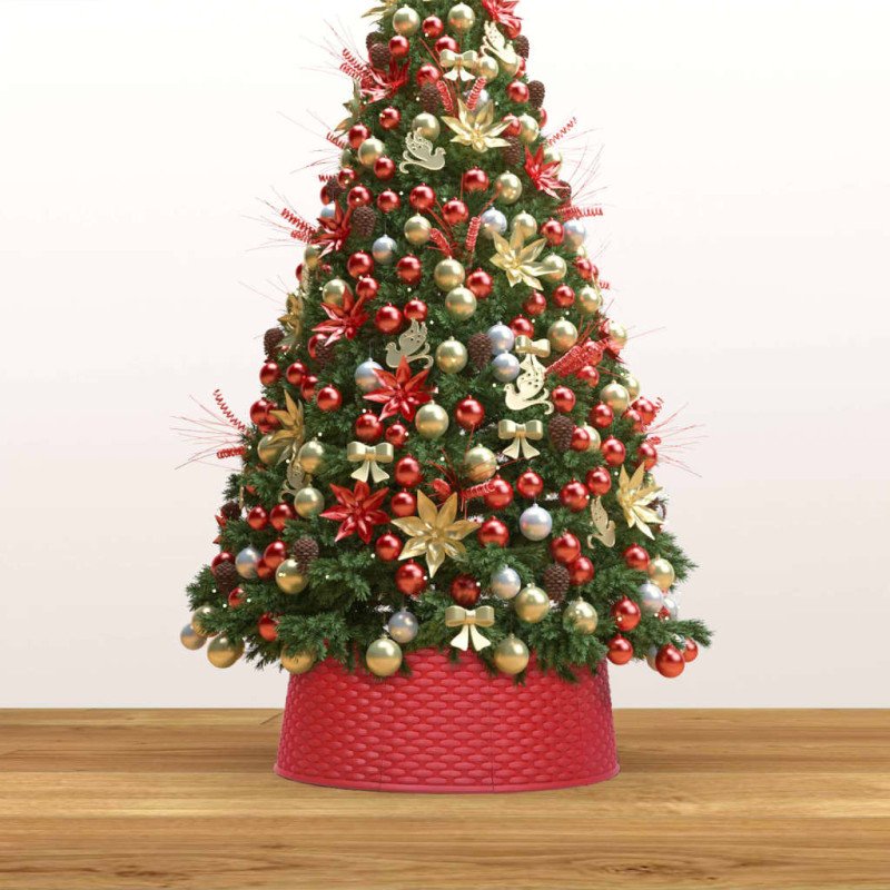 vidaXL Spodný kryt na vianočný stromček červený Ø 65x19,5 cm