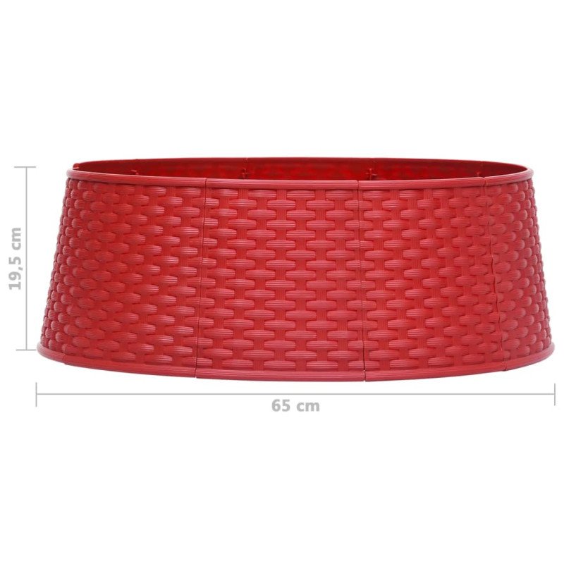 vidaXL Spodný kryt na vianočný stromček červený Ø 65x19,5 cm