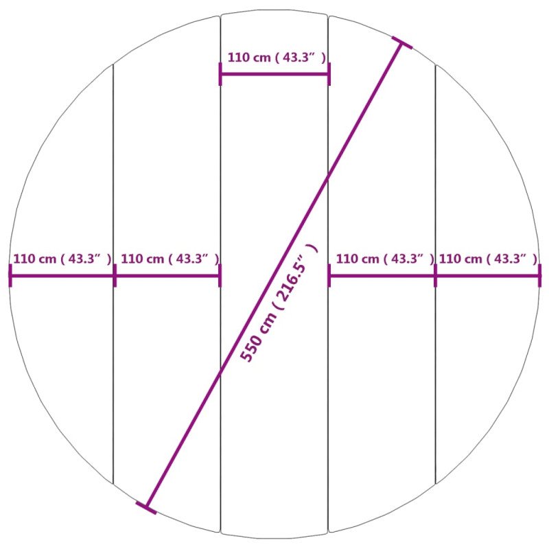 vidaXL Podložka pod bazén svetlosivá Ø550 cm polyesterová geotextília