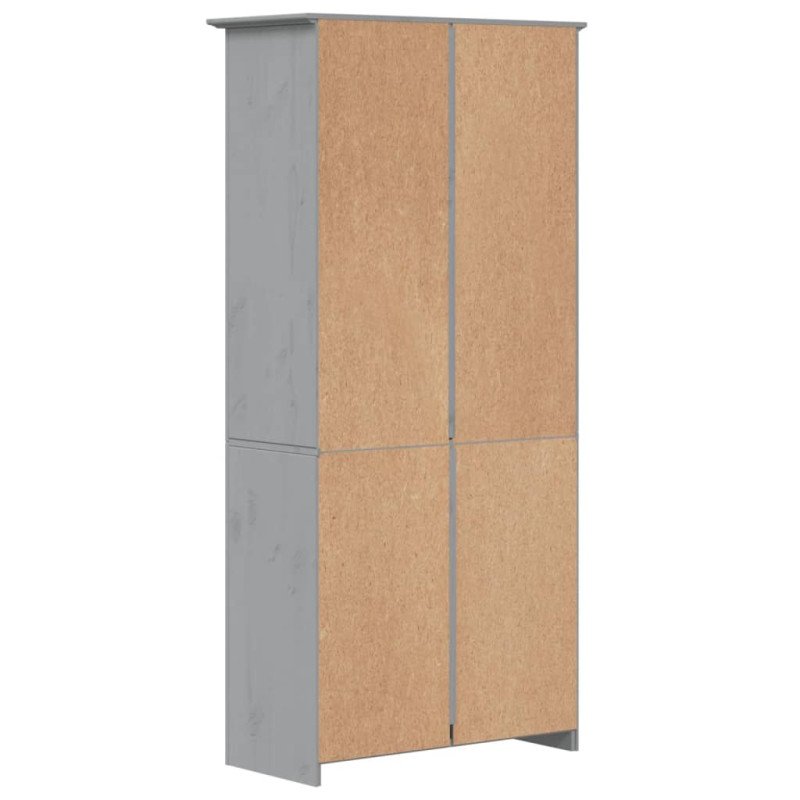 vidaXL Knižnica BODO sivá 80x38x180 cm masívna borovica 5 políc