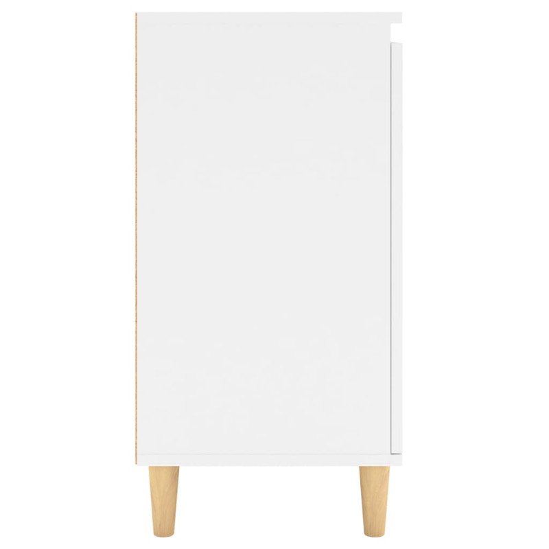vidaXL Komoda, nohy z masívu, biela 60x35x70 cm, kompozitné drevo