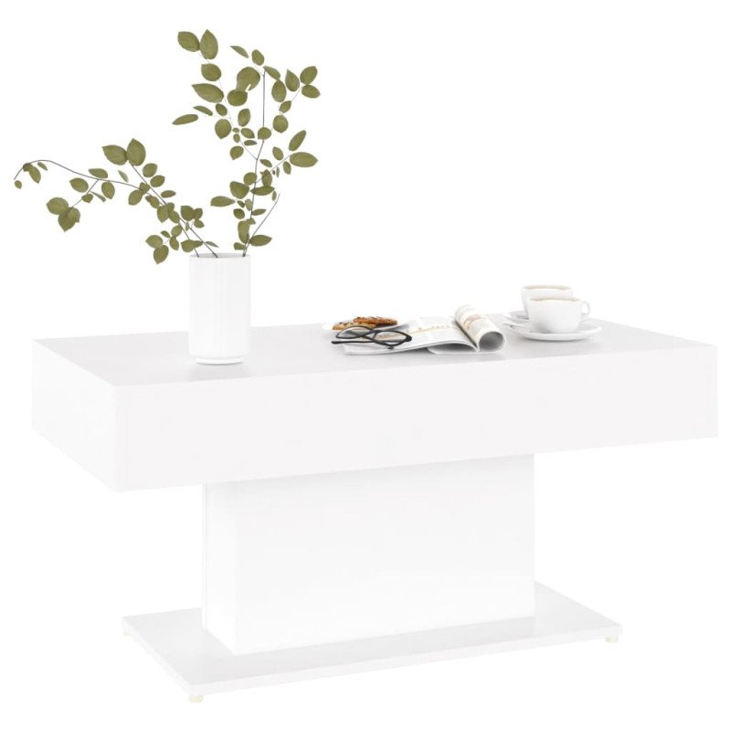vidaXL Konferenčný stolík biely 96x50x45 cm drevotrieska