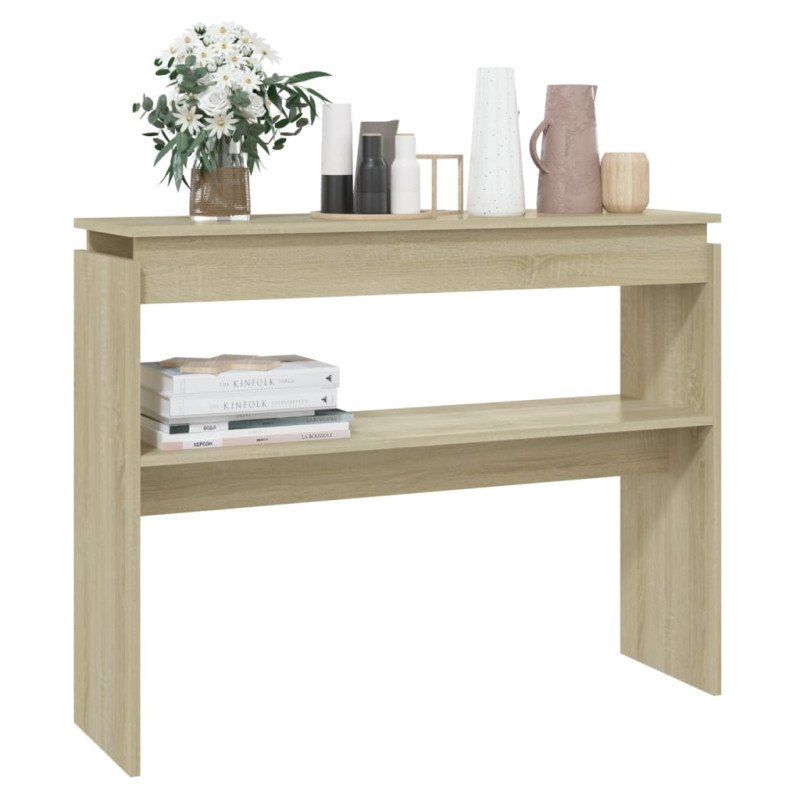 vidaXL Konzolový stolík dub sonoma 102x30x80 cm drevotrieska