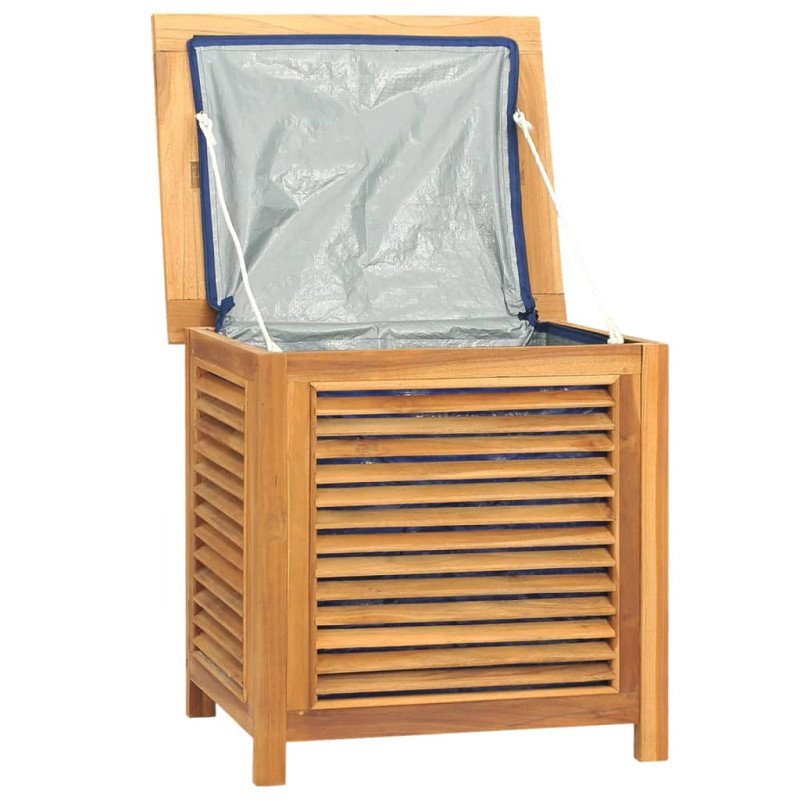 vidaXL Záhradný úložný box s vreckom 60x50x5 cm masívny teak