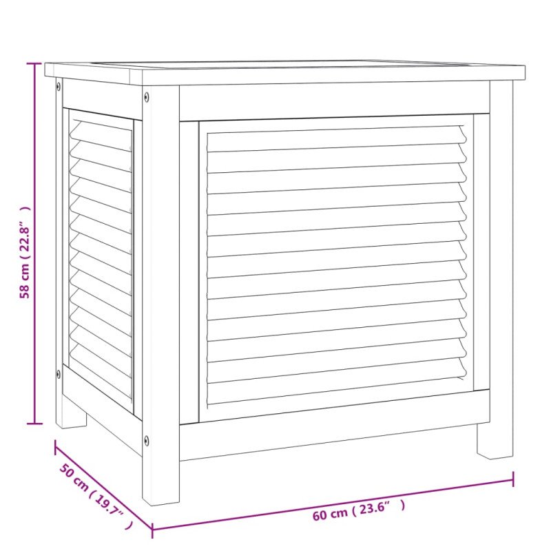 vidaXL Záhradný úložný box s vreckom 60x50x5 cm masívny teak