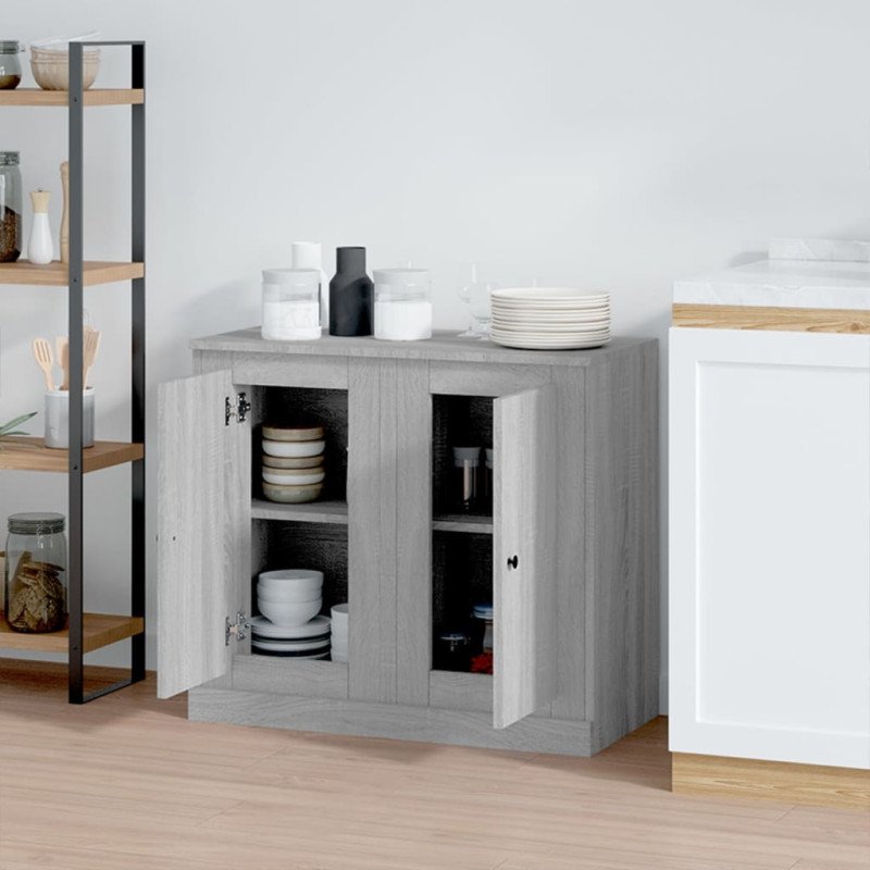 vidaXL Komody 2 ks sivý dub sonoma 37,5x35,5x67,5 cm kompozitné drevo