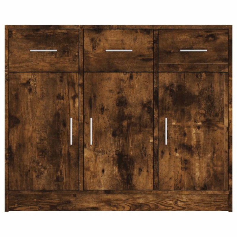 vidaXL Komoda dymový dub 91x28x75 cm kompozitné drevo