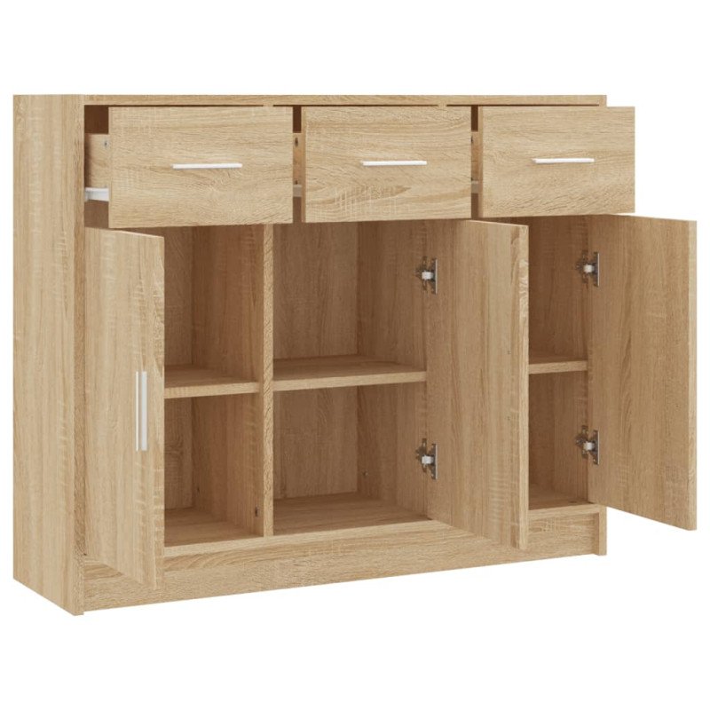 vidaXL Komoda dub sonoma 91x28x75 cm kompozitné drevo