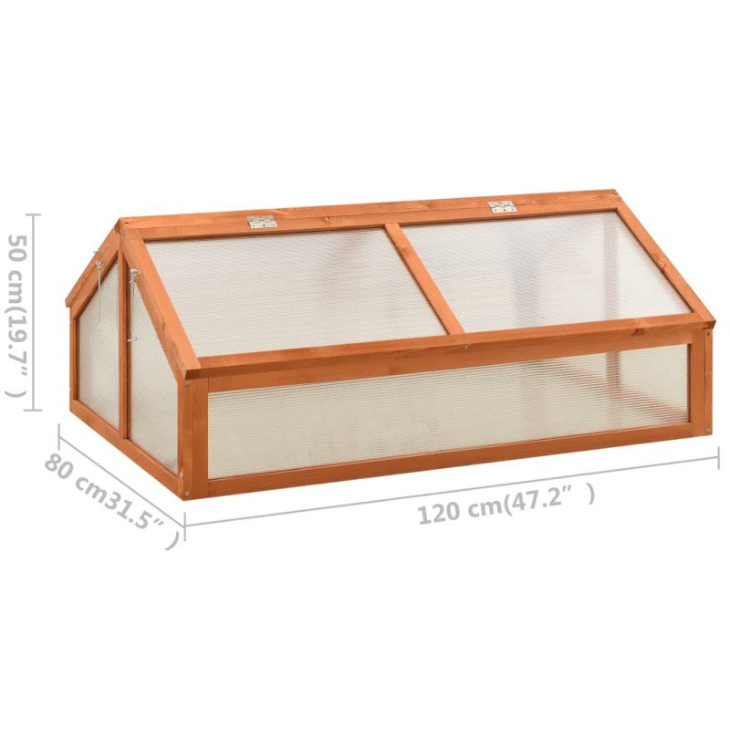 vidaXL Skleník 120x80x50 cm jedľové drevo