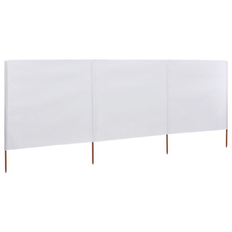 vidaXL 3-panelová zábrana proti vetru biela 400x120 cm látková 