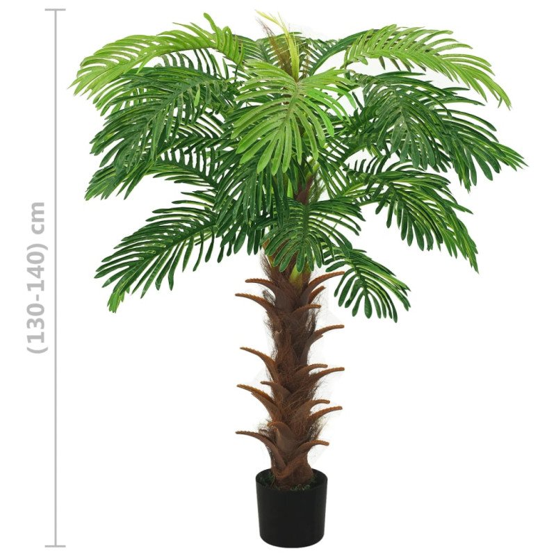 vidaXL Umelá palma Cycas s kvetináčom 140 cm zelená