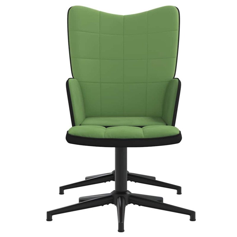 vidaXL Relaxačné kreslo s podnožkou bledozelené zamat a PVC