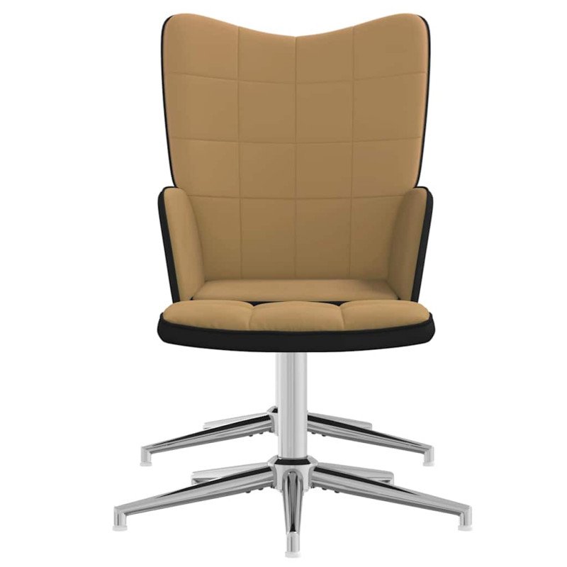 vidaXL Relaxačné kreslo s podnožkou hnedé zamat a PVC