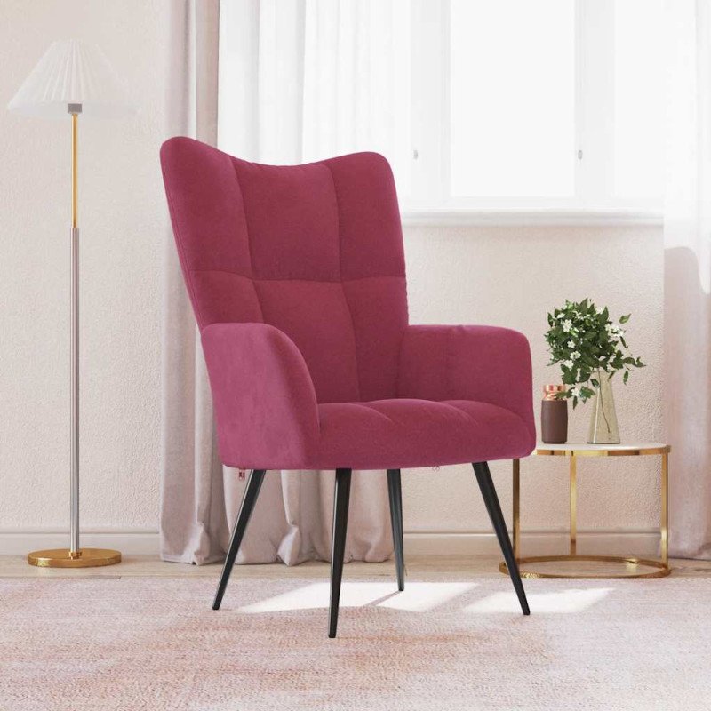 vidaXL Relaxačné kreslo vínovo-červené zamat
