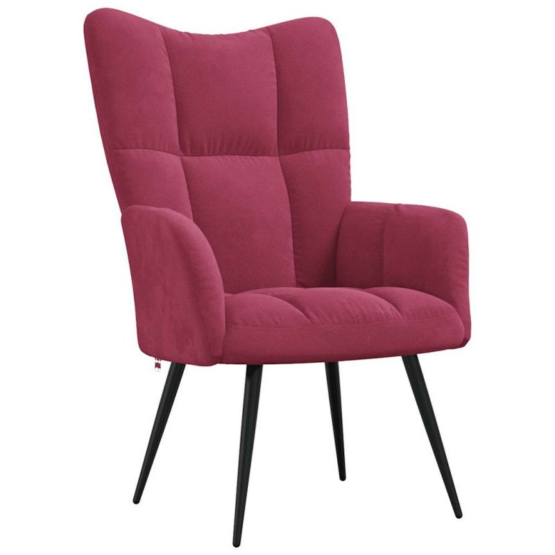 vidaXL Relaxačné kreslo vínovo-červené zamat