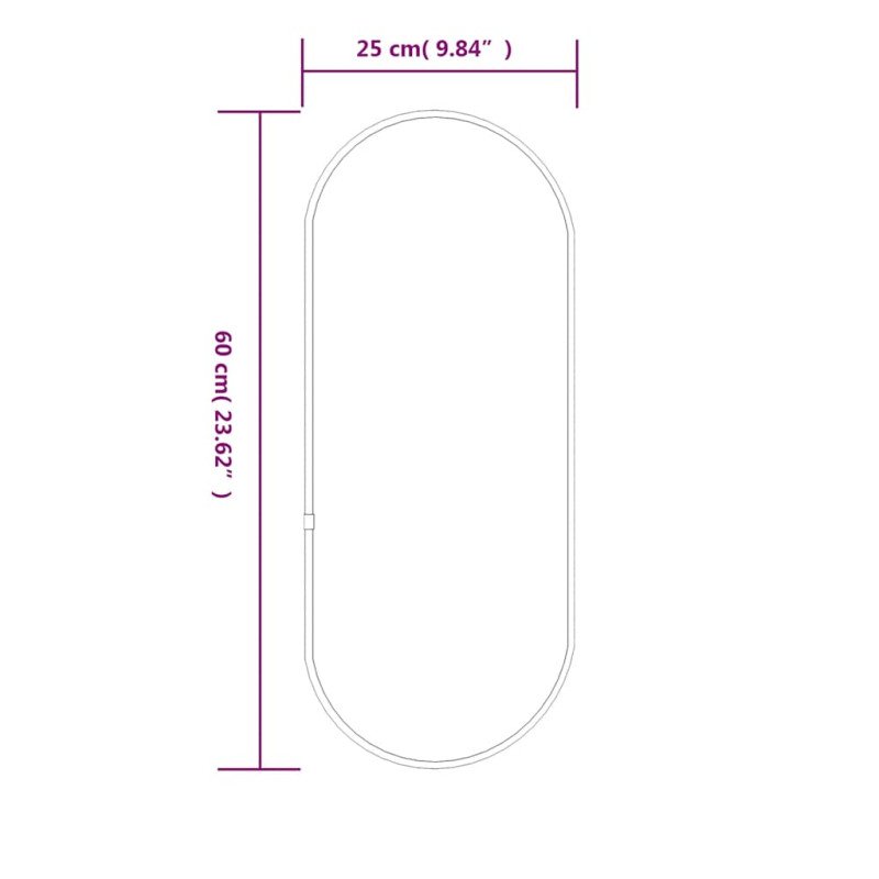vidaXL Nástenné zrkadlo zlaté 60x25 cm oválne