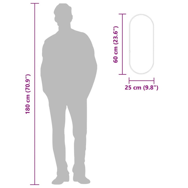 vidaXL Nástenné zrkadlo zlaté 60x25 cm oválne