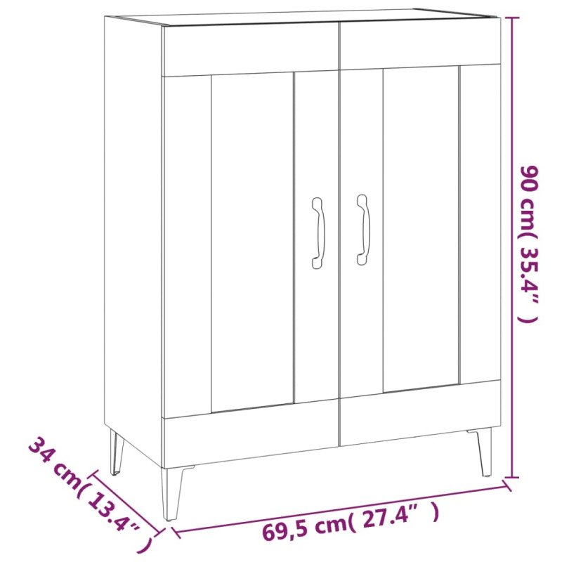 vidaXL Komoda vo farbe dubu sonoma 69,5x34x90 cm spracované drevo