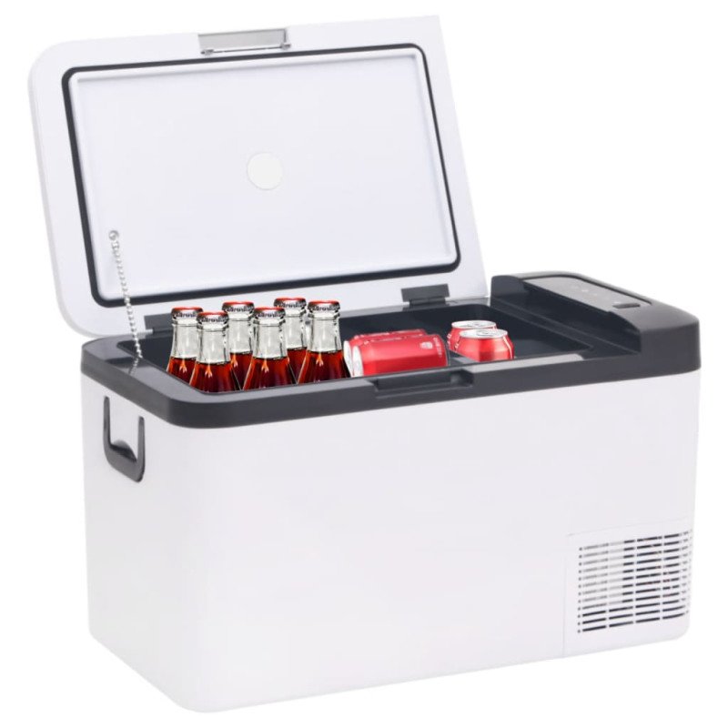vidaXL Chladiaci box s rukoväťou čierno-biely 18 l PP a PE