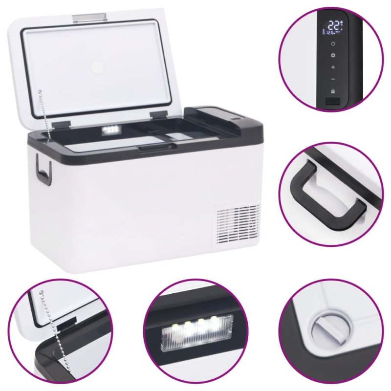 vidaXL Chladiaci box s rukoväťou čierno-biely 18 l PP a PE
