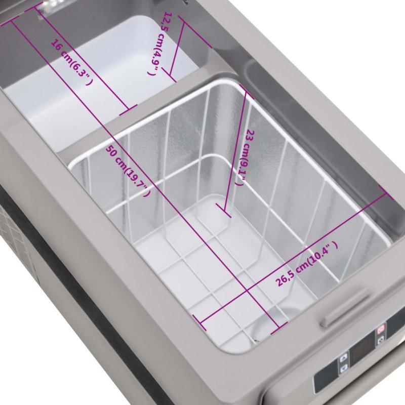 vidaXL Chladiaci box s rukoväťou čierno-sivý 35 l PP a PE